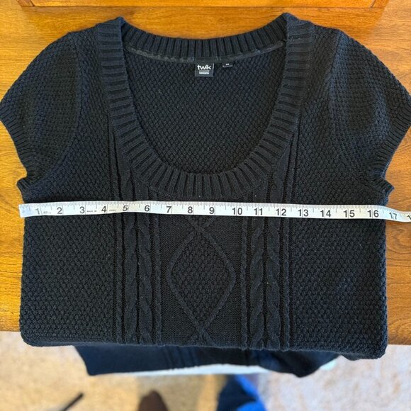 Twik Exclusive Simons Sweater Dress Mini Black Bodycon Women's Size M - Picture 7 of 10